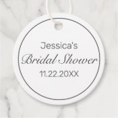 Modern minimalistisch wit zwart Vrijgezellenfeest Bedankjes Labels (Voorkant)