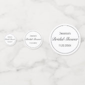 Modern minimalistisch wit zwart Vrijgezellenfeest Confetti (Voorkanten)