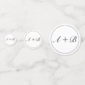 Modern minimalistisch wit zwart Vrijgezellenfeest Confetti (Achterkanten)