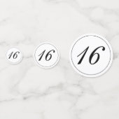 Modern Minimalistisch Wit Zwart Zoet 16 Confetti (Voorkanten)