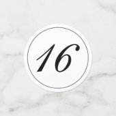 Modern Minimalistisch Wit Zwart Zoet 16 Confetti (Kleine voorkant)