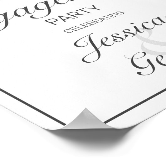 Modern minimalistisch witboek Verloving — Welkomst Poster (Hoek)