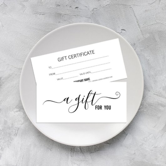 Modern minimalistisch witcadeaucertificaat reclamekaart