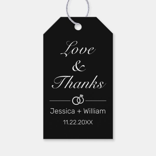 Modern minimalistisch withuwelijk cadeaulabel (Voorkant)