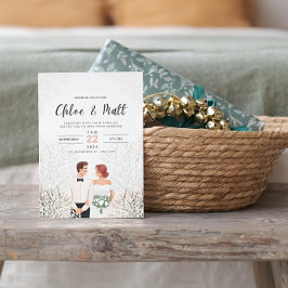 Modern minimalistisch withuwelijk kaart