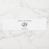 Modern minimalistisch withuwelijk waterfles etiket (Enkel label)