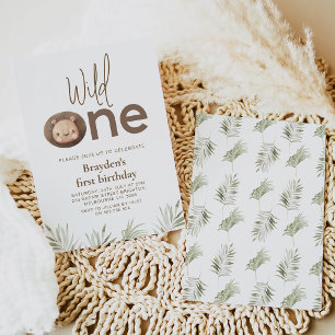 Modern minimalistisch woord leeuw wild een 1e verj kaart