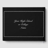 Modern minimalistisch zwart Afstuderen Gastenboek (Achterkant)