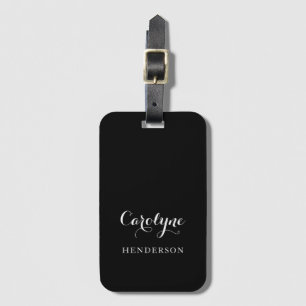 Modern minimalistisch zwart bagagelabel
