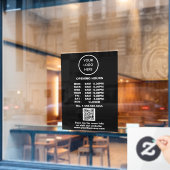 Modern Minimalistisch Zwart Bedrijfslogo QR-code Raamsticker (Cafe Raam)