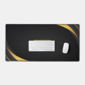 Modern minimalistisch zwart en goud patroon met aa bureaumat (Keyboard & Muis)