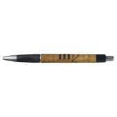 Modern Minimalistisch Zwart Goud Folie Monogram Pen (Voorkant)