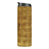 Modern minimalistisch zwart goudmonogram thermosbeker (Geroteerd rechts)