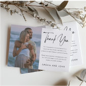 Modern minimalistisch zwart handgeschreven script bedankkaart