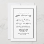 Modern minimalistisch zwart Jubileum Kaart (Voorkant)