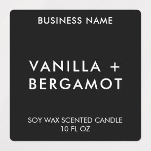Modern minimalistisch zwart kaartenlabel labels