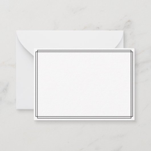 Modern minimalistisch zwart omzoomd stijlvol scrip notitiekaartje (Achterkant)