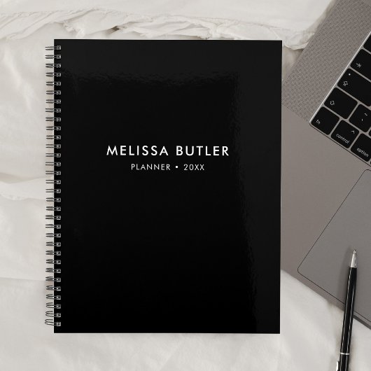 Modern minimalistisch zwart planner