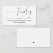 Modern Minimalistisch, Zwart Schrift, Online RSVP Informatiekaartje (Voorkant / Achterkant)