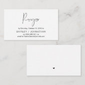 Modern minimalistisch zwart script, bruiloft RSVP Informatiekaartje (Voorkant / Achterkant)