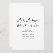 Modern minimalistisch zwart script viering van het kaart (Voorkant / Achterkant)