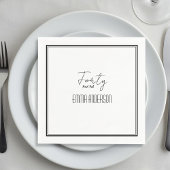 Modern Minimalistisch Zwart tekst Wit Servet