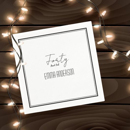 Modern Minimalistisch Zwart tekst Wit Servet