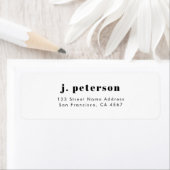 Modern minimalistisch zwart Typografiemadres Etiket (Insitu)