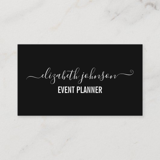 Modern minimalistisch zwart visitekaartje (Voorkant)