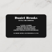 Modern minimalistisch zwart Visitekaartje (Voorkant)