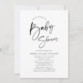 Modern minimalistisch zwart-wit Baby shower Kaart (Voorkant)