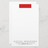 Modern minimalistisch zwart wit briefpapier (Voorkant / Achterkant)