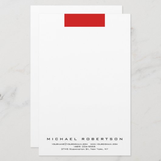 Modern minimalistisch zwart wit briefpapier (Voorkant / Achterkant)