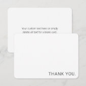 Modern minimalistisch zwart-wit dank u bedankkaart (Voorkant / Achterkant)