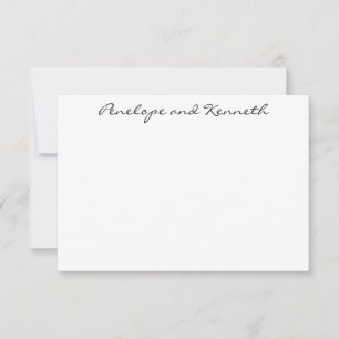 Modern Minimalistisch Zwart Wit Eenvoudig Cursief Bedankkaart