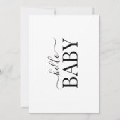 Modern minimalistisch zwart wit elegant Baby showe Kaart (Achterkant)