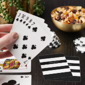 Modern minimalistisch zwart-wit gestreept patter pokerkaarten (Insitu)