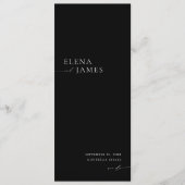 Modern Minimalistisch Zwart & Wit Huwelijksprogram Programma (Voorkant)