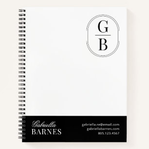 Modern Minimalistisch Zwart & Wit Krachtig Notitieboek