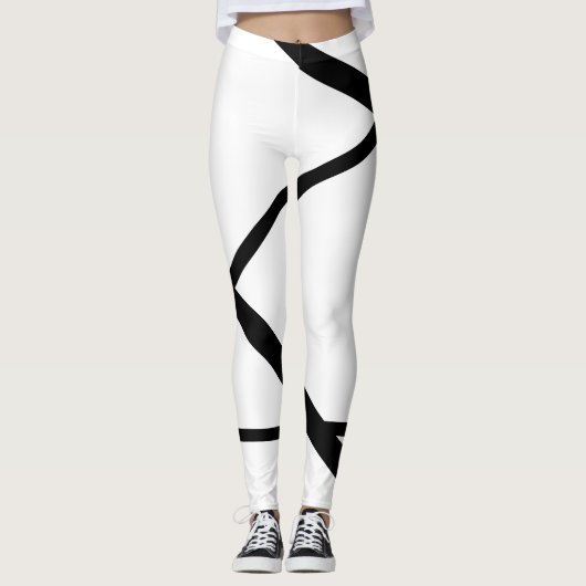 modern minimalistisch zwart-wit leggings (Voorkant)