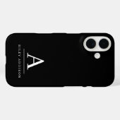 Modern minimalistisch zwart-wit monogram Case-Mate iPhone case (Achterkant (horizontaal))