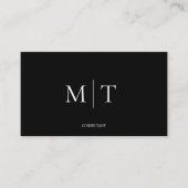 Modern minimalistisch zwart-wit monogram visitekaartje (Voorkant)
