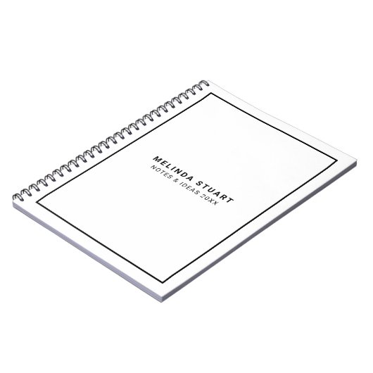 Modern minimalistisch zwart-wit notitieboek (Linkerzijde)