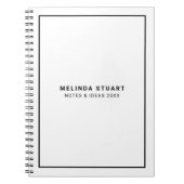 Modern minimalistisch zwart-wit notitieboek (Voorkant)