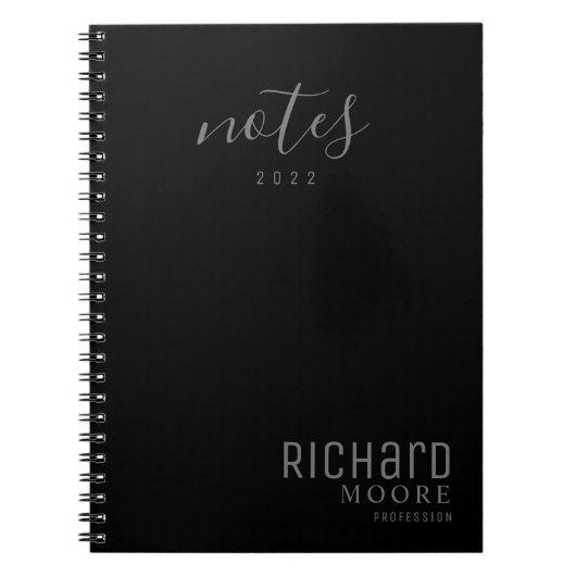 modern minimalistisch zwart wit notitieboek (Voorkant)