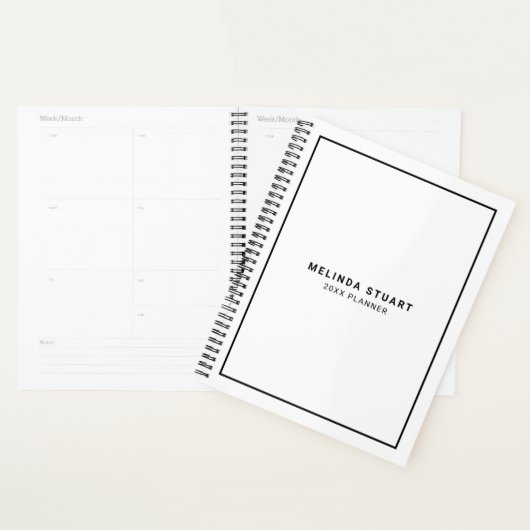 Modern minimalistisch zwart-wit planner (Display)