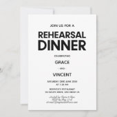 Modern minimalistisch zwart-wit repetitie diner kaart (Voorkant)