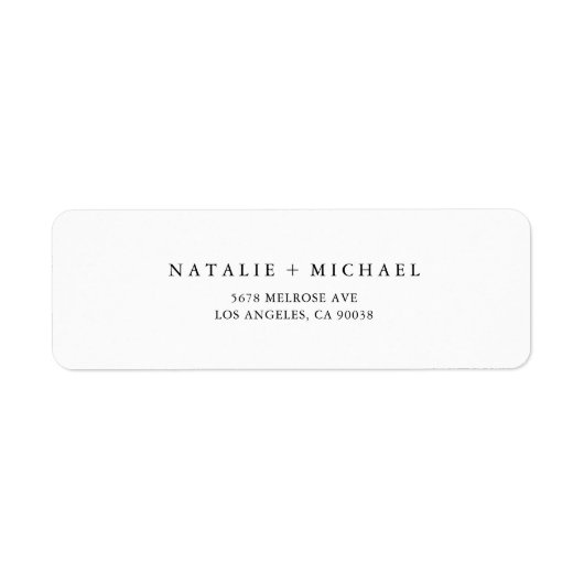 Modern minimalistisch zwart-wit retouradres etiket (Voorkant)