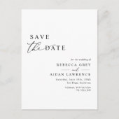 Modern minimalistisch zwart-wit sparen de Datum Briefkaart (Voorkant)