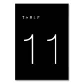 Modern minimalistisch zwart-wit tabelnummer 11 kaart (Achterkant)